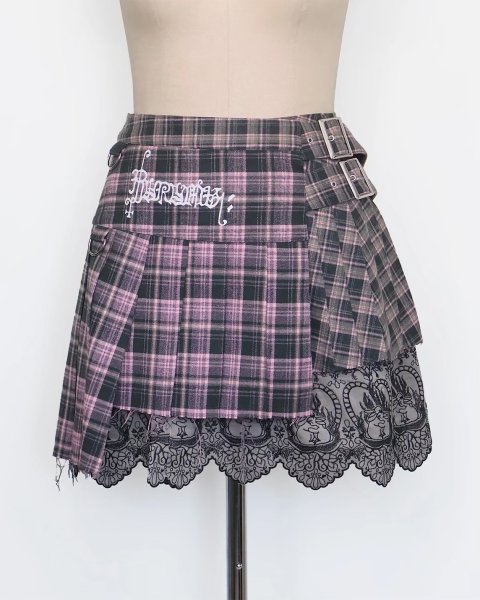 画像1: urumu: 25AW belted pleats rolled mini skirt (1)