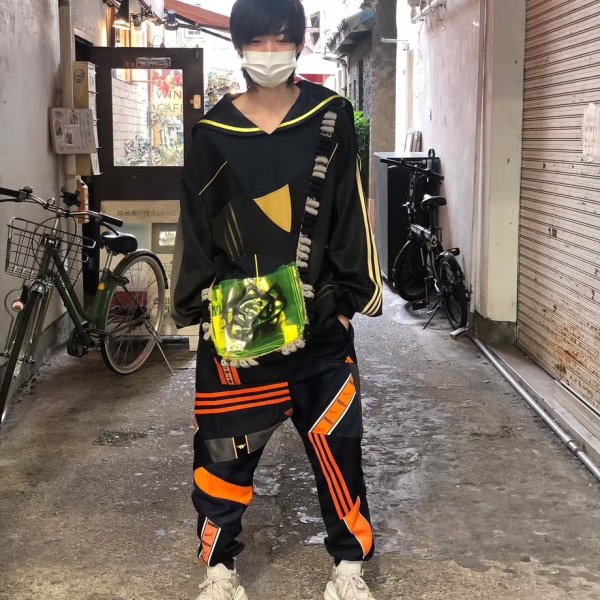 画像5: かむばかり　ジャージパンツ　オレンジ (5)