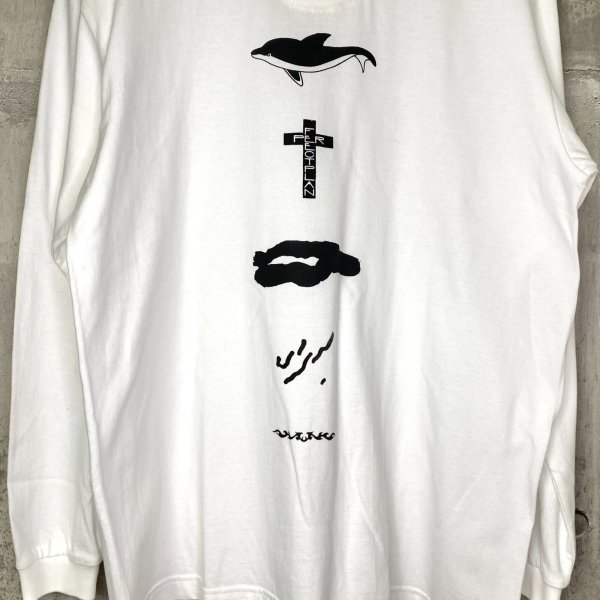 画像2: パーフェクトプラン  イルカロングTシャツ　白色 (2)