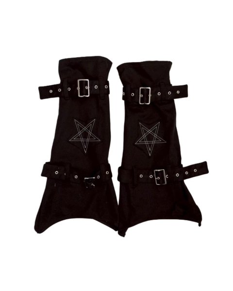 画像1: el conductorH COTTON BELTED LEG WARMER PENTAGRAM BK (1)