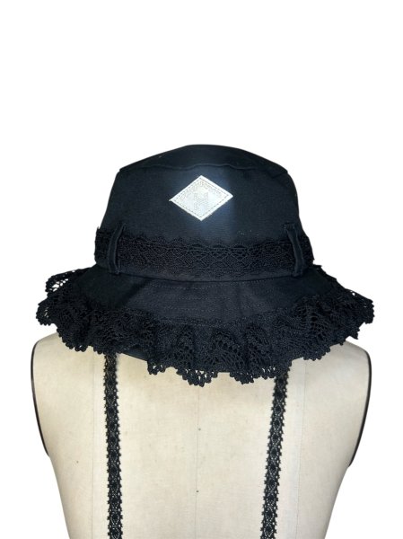 画像3: el conductorH　FRILL LACE BUCKET HAT BK (3)