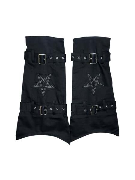 画像2: el conductorH COTTON BELTED LEG WARMER PENTAGRAM BK (2)