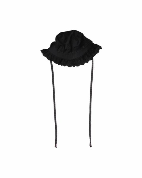 画像2: el conductorH　FRILL LACE BUCKET HAT BK (2)