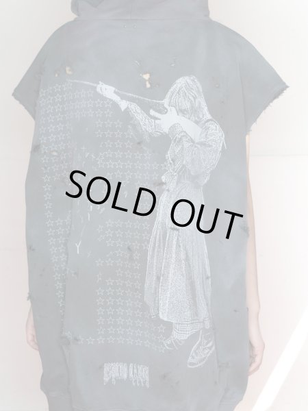 画像2: emary Psyco candy no sleeve hoodie DEAD BLACK (2)