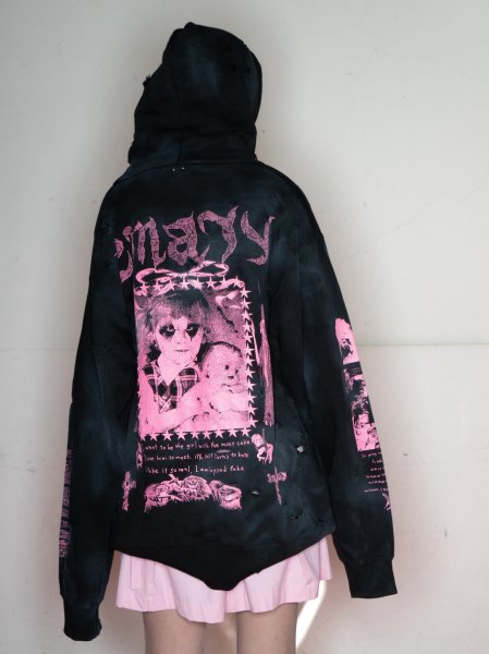 画像2: emary Damaged Psyco candy hoodie BRACK (2)