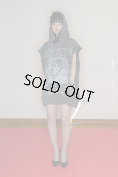 画像6: emary Psyco candy no sleeve hoodie DEAD BLACK (6)
