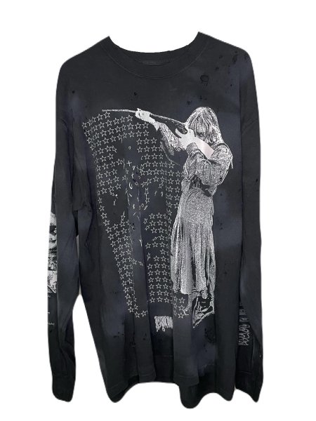 画像1: emary Damaged Psyco candy longT BLACK (1)