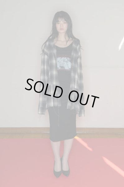 画像4: emary About α Girl graffiti check shirt BLACK WHITE (4)