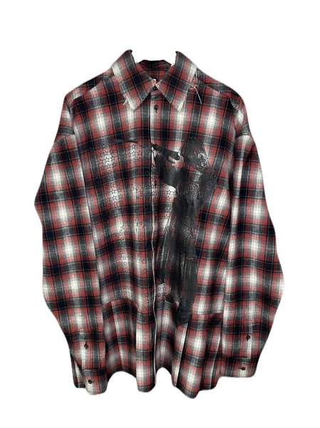 画像1: emary About α Girl check shirt   RedBlack (1)