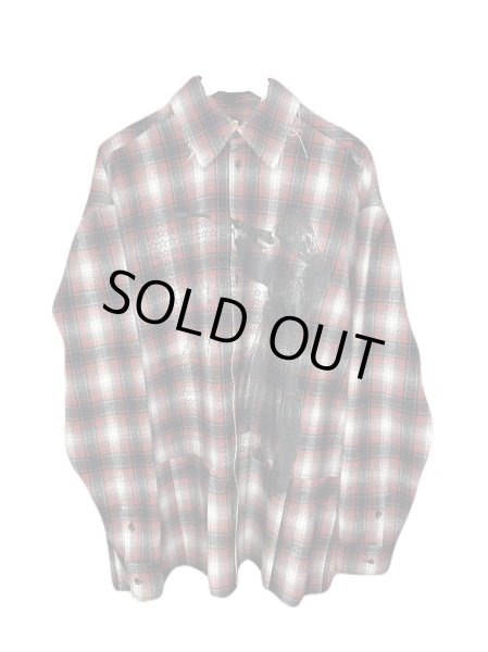 画像1: emary About α Girl graffiti check shirt REDBLACK (1)