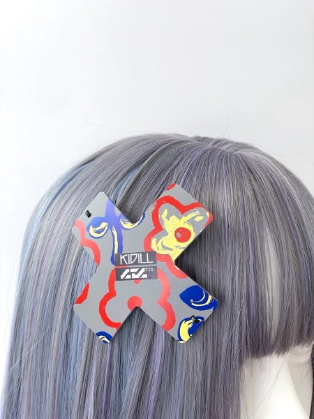 画像1: KIDILL 26SS KL1098 CROSS BARRETTE UNIT D-TYPE KIDILL MODEL KIDILL×CTCTYO GREY FLOWER (1)