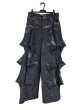 画像1: KIDILL 26SS KL1051 GODZILLA DENIM PANTS BIOSTONE WASHED STAIN DISTRESSED DENIM BLACK (1)