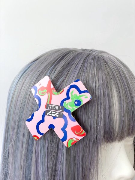 画像1: KIDILL 26SS KL1098 CROSS BARRETTE UNIT D-TYPE KIDILL MODEL KIDILL×CTCTYO PINK FLOWER (1)