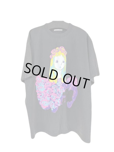 画像1: KIDILL 26SS KL1092 AMY FLOWER CROWN T-SHIRT BLOWASHED BLACK (1)