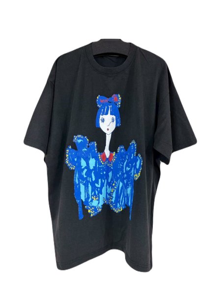 画像1: KIDILL 26SS KL1091 LOUISE RIBBON T-SHIRT BLACK (1)