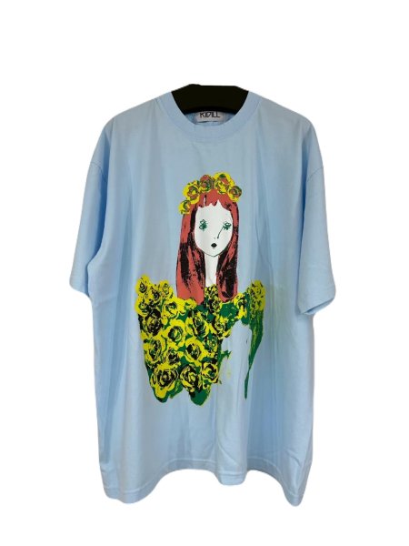 画像1: KIDILL 26SS KL1092 AMY FLOWER CROWN T-SHIRT BLOWASHED LIGHT BLUE (1)