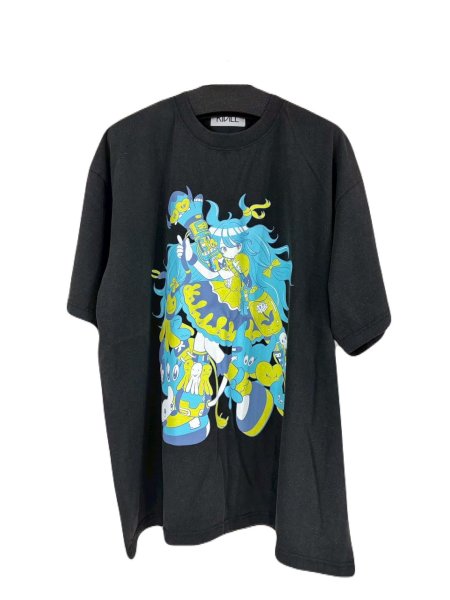 画像1: KIDILL 26SS KL1089 CYBER PUNK GIRL T-SHIRT BIOWASHED BLACK (1)