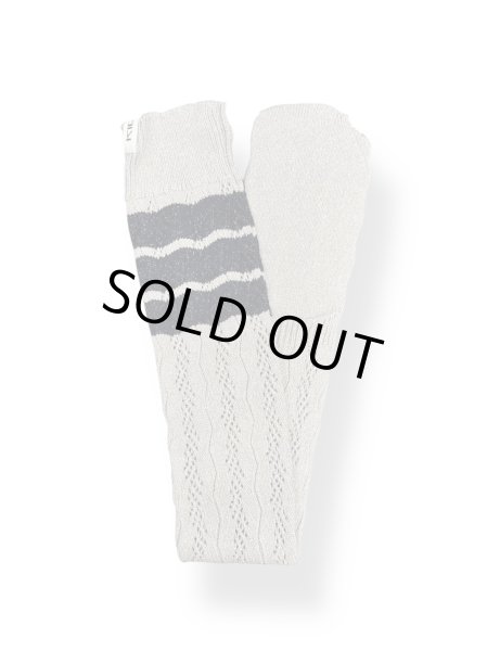 画像2: KIDILL 26SS KL1096 OVER KNEE LACE KNIT SOCKS ICE QUEEN GREY×NAVY (2)