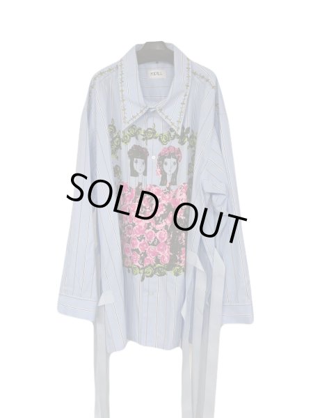 画像1: KIDILL 26SS KL1075 GIRLS SHIRT BLUE STRIPE (1)