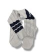 画像1: KIDILL 26SS KL1096 OVER KNEE LACE KNIT SOCKS ICE QUEEN GREY×NAVY (1)
