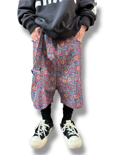 画像4: KIDILL 26SS KL1058 FLOWER DENIM SHORT PANTS BIOWASHED DENIM GREY FLOWER (4)