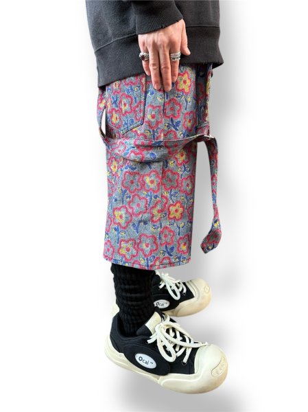 画像6: KIDILL 26SS KL1058 FLOWER DENIM SHORT PANTS BIOWASHED DENIM GREY FLOWER (6)