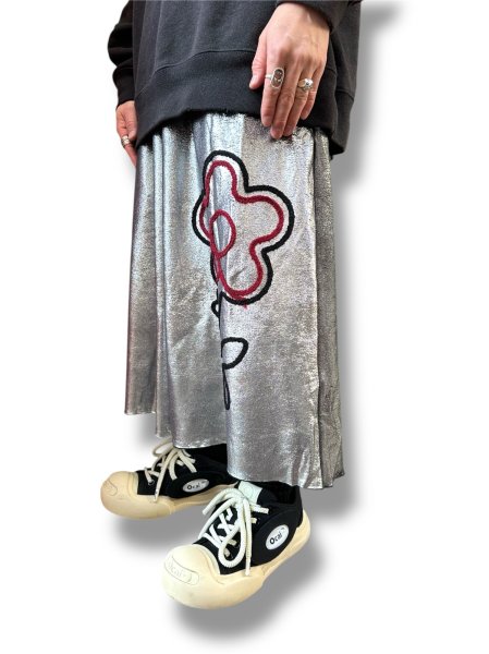 画像6: KIDILL 26SS KL1082 FLOWER CORD EMBROIDERY VELOUR SHORT PANTS BIOSTONE WASHED BLACK×SILVER FOIL (6)