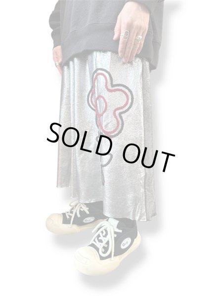 画像6: KIDILL 26SS KL1082 FLOWER CORD EMBROIDERY VELOUR SHORT PANTS BIOSTONE WASHED BLACK×SILVER FOIL (6)