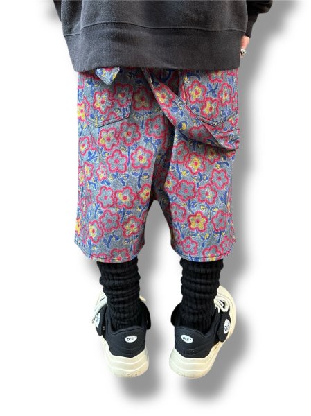画像5: KIDILL 26SS KL1058 FLOWER DENIM SHORT PANTS BIOWASHED DENIM GREY FLOWER (5)