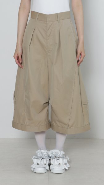 画像1: BASE MARK Deformation Half Chino Pants BEIGE (1)
