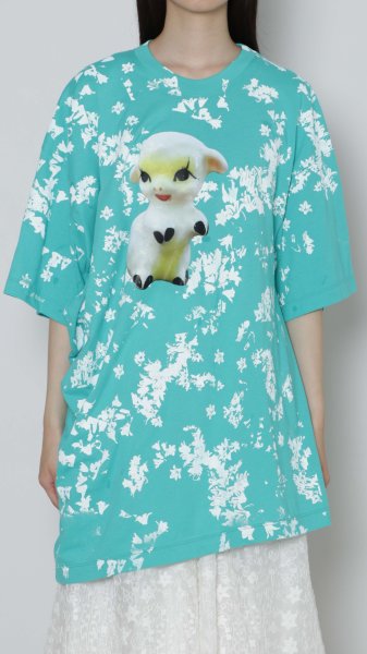 画像1: BASE MARK SIMEON FARRAR×Asymmetry Tee GREEN (1)