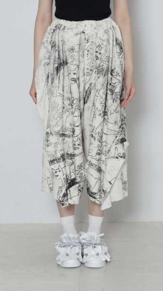 画像1: BASE MARK ShimeonFarra×Frill Half Sweat Pants WHITE (1)