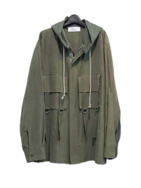 画像1: Azuma. MILITARY DOCKING HOOD SHIRT KHAKI (1)