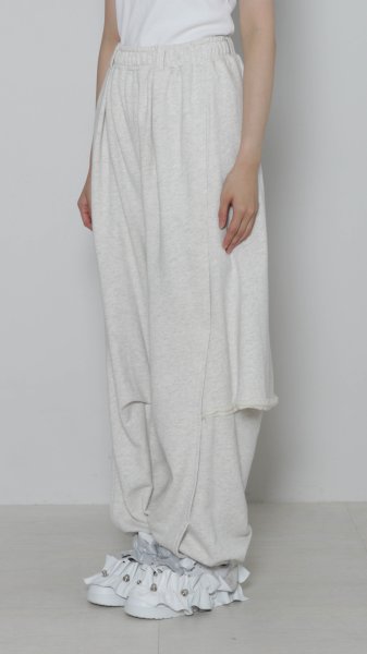 画像3: BASE MARK Layeard Sweat Pants WHITE (3)