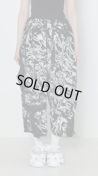 画像1: BASE MARK ShimeonFarra×Frill Half Sweat Pants BLACK (1)
