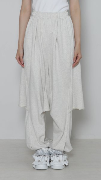 画像1: BASE MARK Layeard Sweat Pants WHITE (1)