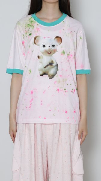 画像1: BASE MARK SIMEON FARRAR× Mini Tee PINK (1)