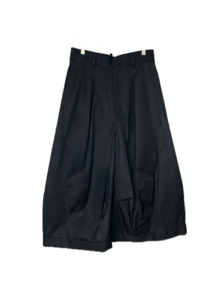 画像1: BASE MARK Deformation Half Chino Pants BLACK (1)