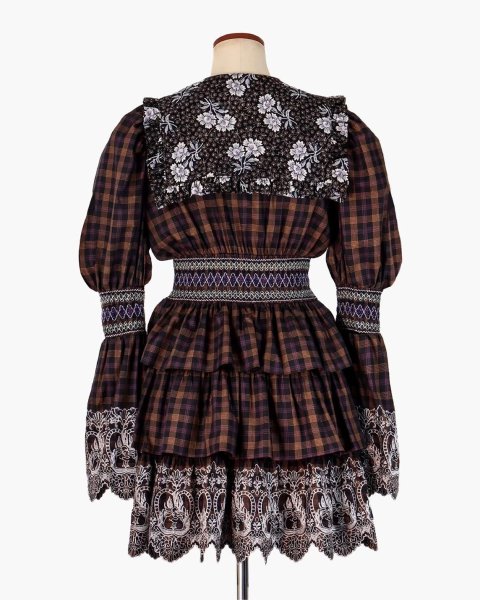 画像2: rurumu: 25AW burn the rabbit lace check mini dress (2)