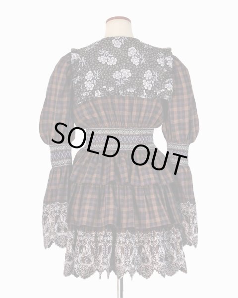 画像2: rurumu: 25AW burn the rabbit lace check mini dress (2)
