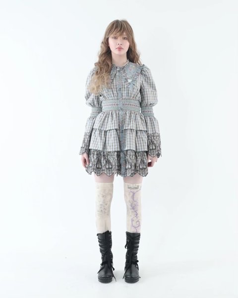 画像11: rurumu: 25AW burn the rabbit lace check mini dress (11)