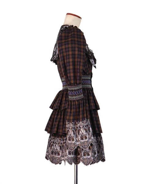 画像3: rurumu: 25AW burn the rabbit lace check mini dress (3)