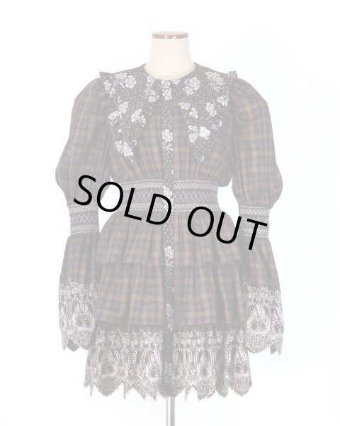 画像1: rurumu: 25AW burn the rabbit lace check mini dress (1)