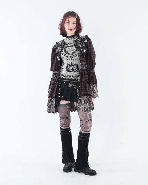 画像12: rurumu: 25AW burn the rabbit lace check mini dress (12)