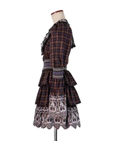 画像4: rurumu: 25AW burn the rabbit lace check mini dress (4)