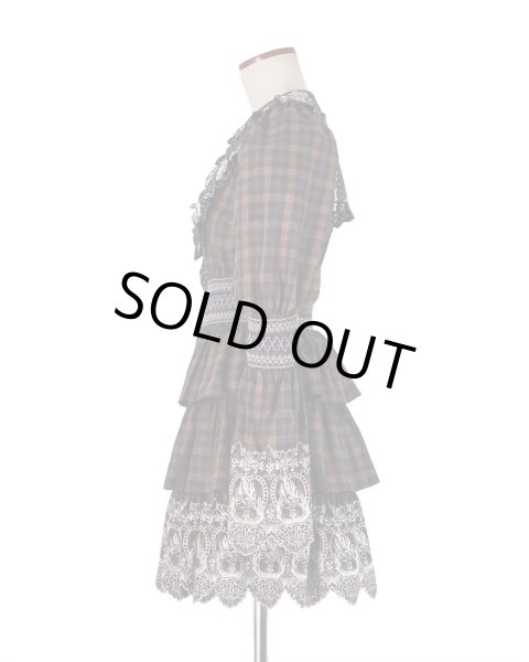 画像4: rurumu: 25AW burn the rabbit lace check mini dress (4)