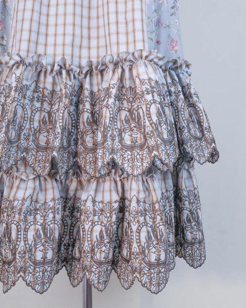 画像10: rurumu: 25AW burn the rabbit lace check mini dress (10)