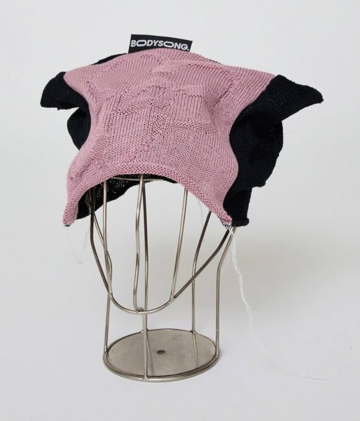 画像1: BODYSONG. 26SS PATCWORK FLORAL KNIT CAP　PINK (1)