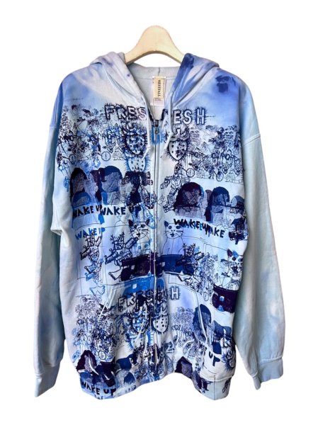 画像1: WESTFALL PATCHES ZIP HOODIE LS DIRTY BLUE (1)