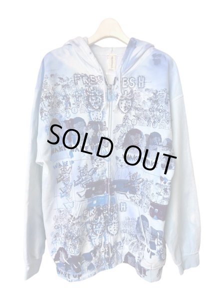 画像1: WESTFALL PATCHES ZIP HOODIE LS DIRTY BLUE (1)